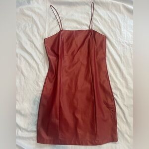 Wild Fable faux leather red mini dress